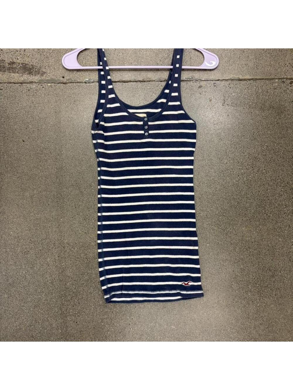 vintage navy stripped hollister tank top